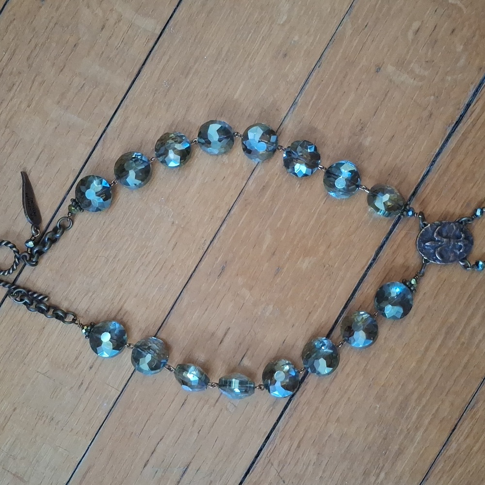 Seraphym Designs Necklace Glass Beads Bronze Heirloom 8 Inch Box Rare